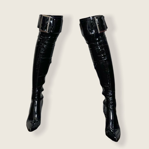 DOLLS KILL Over-the-Knee Black Stiletto Boots - Picture 3 of 3